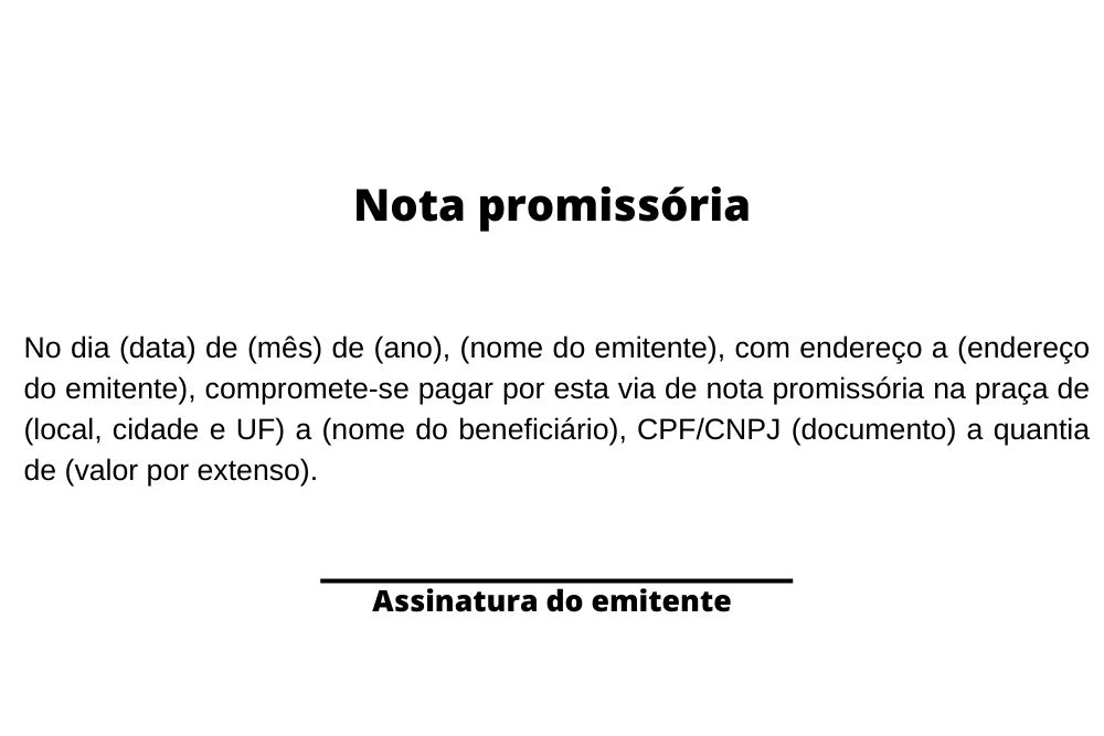 modelo de nota promissória
